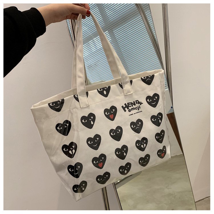 Túi tote Túi vải canvas Đeo vai bóng kính chống nước phong cách Hàn quốc Đi Học Đi Chơi