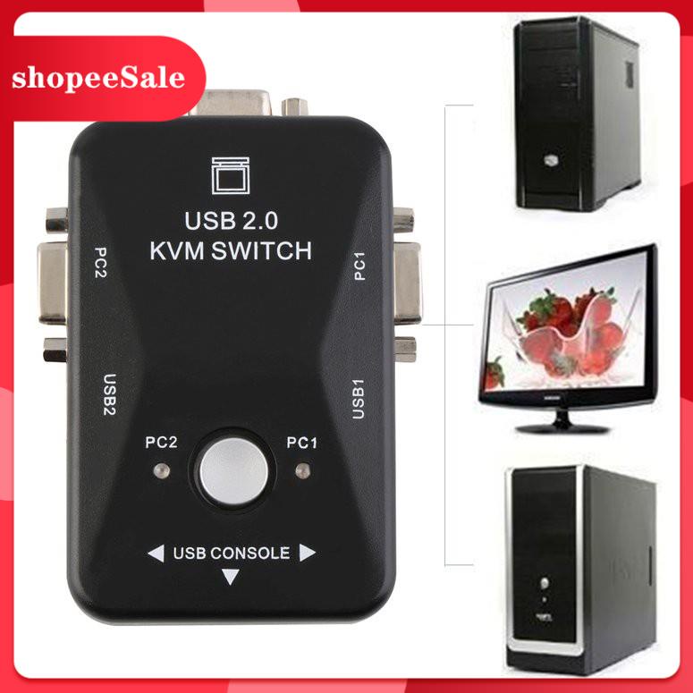 chuột Cục chia cổng USB USB 2.0 VGA/SVGA KVM thiết kế 2 đầu ra chuyên dụng cho chuột và bàn phím