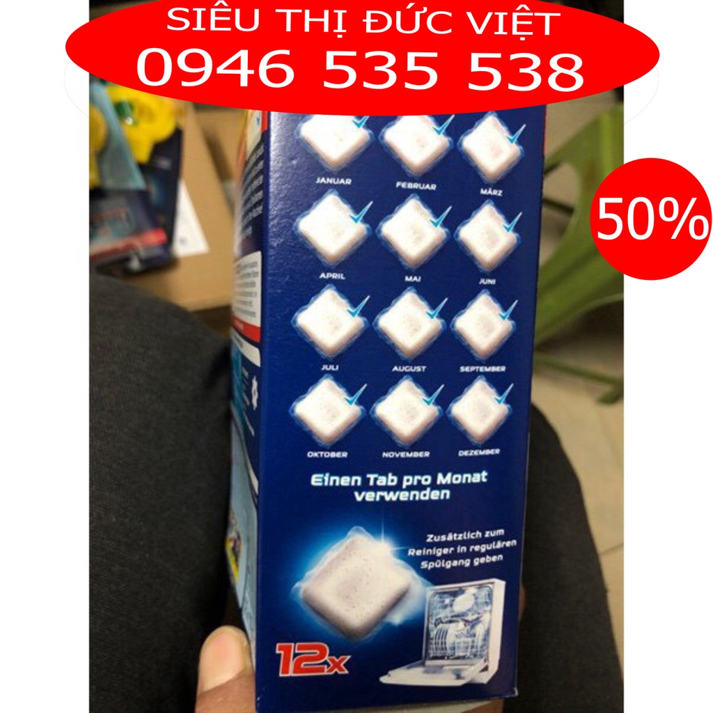 Viên vệ sinh máy rửa bát định kỳ Finish (Hộp 12 viên) Hoặc vỉ 3-4 viên
