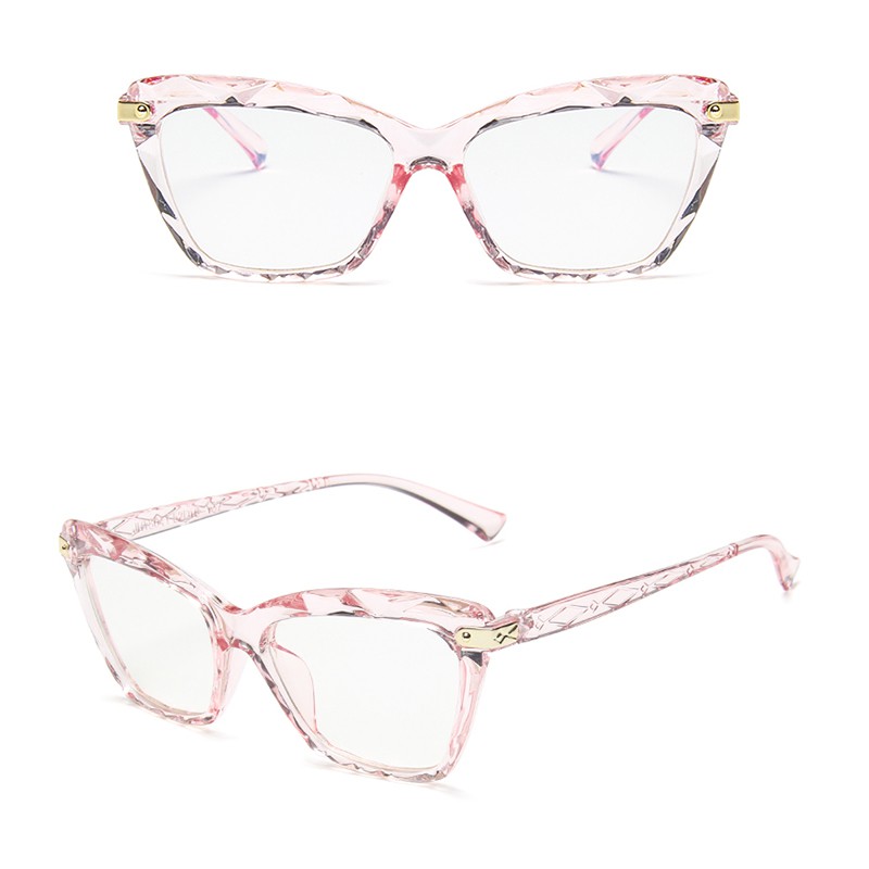 Kính mát thời trang kiểu gọng mắt mèo tròng chống ánh sáng xanh