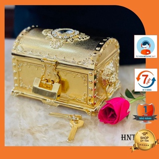 Hộp đựng TRANG SỨC màu vàng phong cách tân cổ điển sang trọng HNT4