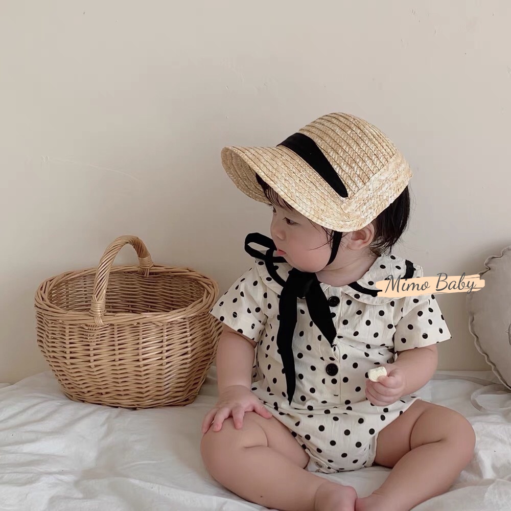 Mũ cói nửa đầu buộc dây phong cách hàn quốc cho bé MH158 Mimo Baby