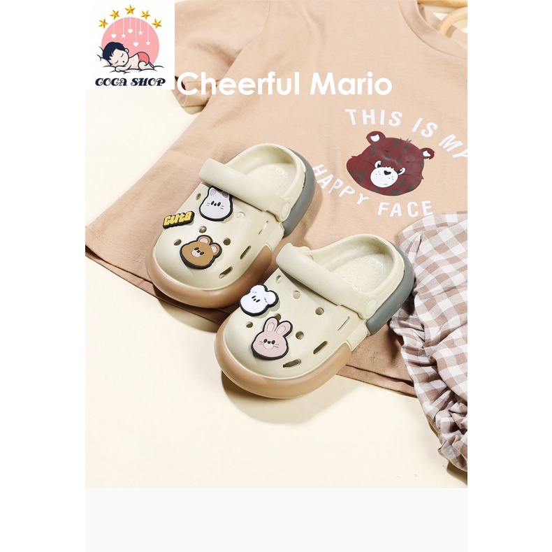 Dép Sục Cheerful Mario Cho Bé , Dép Sục Siêu Nhẹ , Chống Trơn Trượt Siêu Đáng Yêu