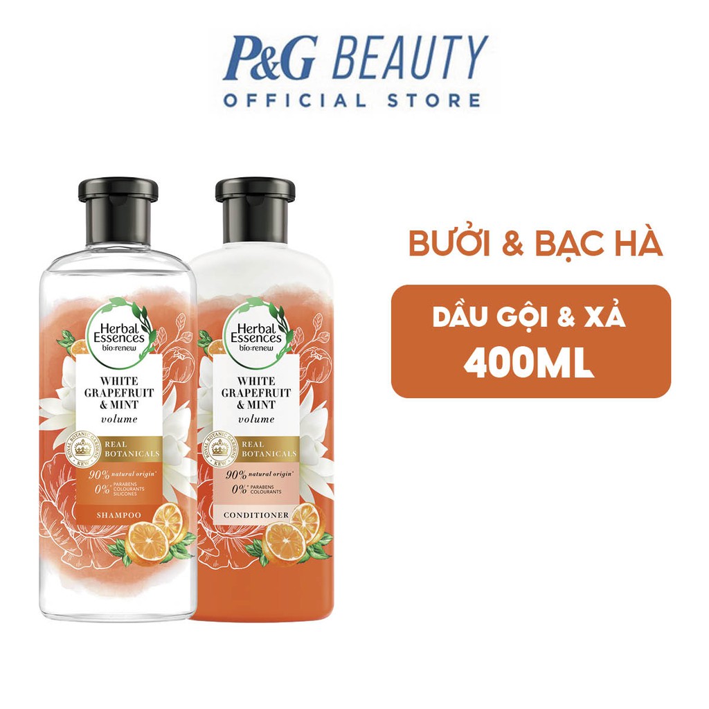 Bộ Gội Xả Herbal Essences Bưởi và Bạc Hà 400ml/ chai