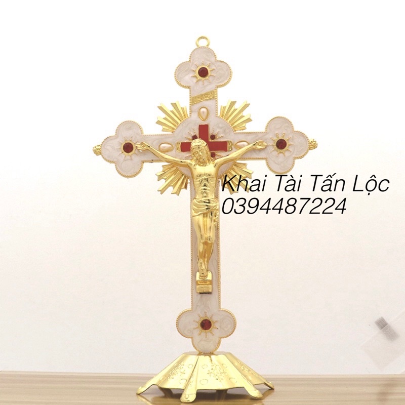 Thánh giá Chúa Jesus - Giêsu Công giáo cao 30cm để bàn , để xe trừ tà bình an ban phước