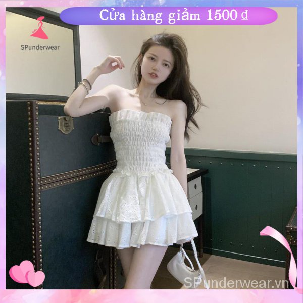 SPSexy summer white layered short dress for women Normcore 2021
