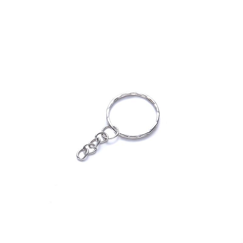 Polished Silver Color 25mm Keyring Keychain Split Ring with Short Chain Key Rings Women Men DIY Key Chains Accessories