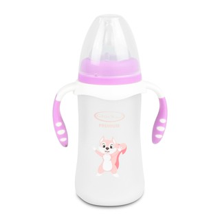 Bình thủy tinh bọc Silicon Gluck Baby 240ml màu hồng