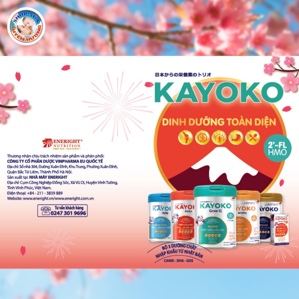 Sữa Nhật Kayoko Baby, Pedia, Grow IQ 900G - Tinh Hoa Dưỡng Chất Nhật Bản
