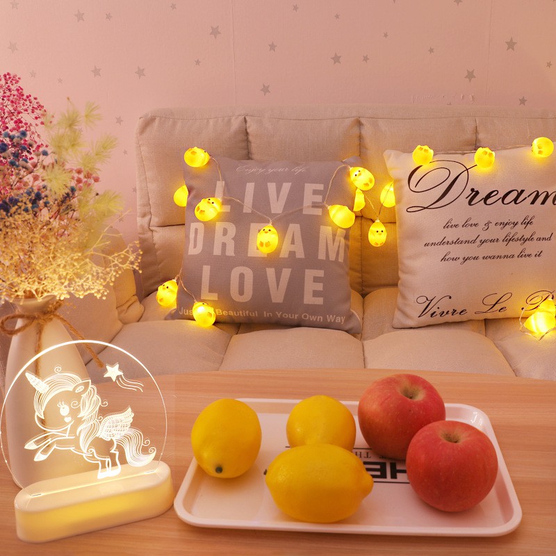 [LSP30]Đèn led trang trí 💖 [SIÊU ĐẸP] 💖 đèn led nhấp nháy kiểu chuỗi bóng đèn hình con gà