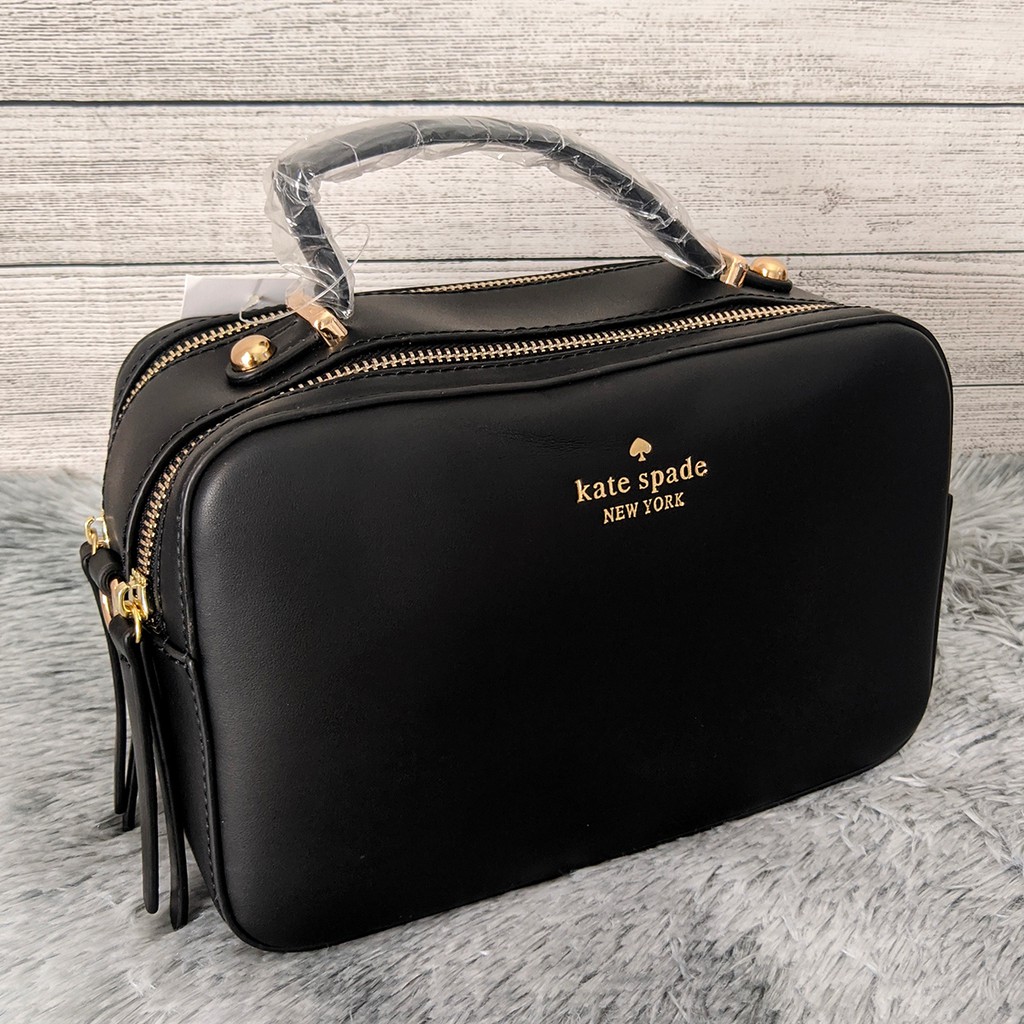 💥Sẵn Hàng💥Túi hộp KATE SPADE New York - Có Quai Xách - Size 23 cm x 16 cm x 9 cm - Màu Xanh Rêu - Màu Đen - Màu Vàng