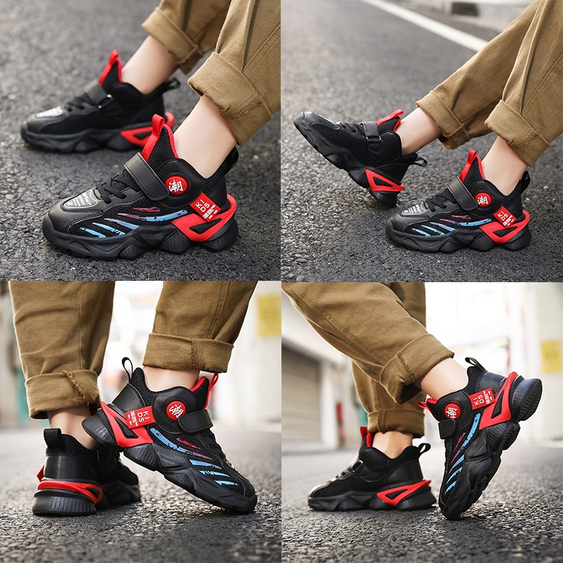 Giày thể thao đế dày phối lưới thoáng khí thời trang mùa thu 2021 cho bé trai