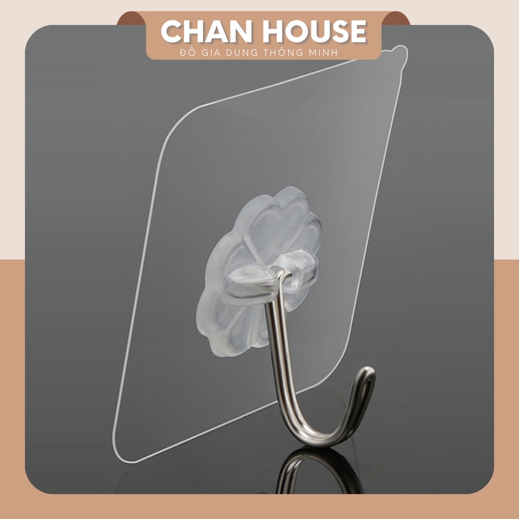 Móc Dán Tường Siêu Dính Trong Suốt Chan House Chịu Lực Tốt Treo Tường Chắc Chắn 6x6 cm