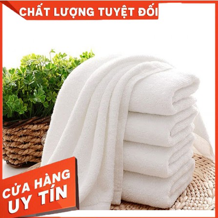 KHĂN MẶT TRẮNG DÀY 40x80 NHÀ NGHỈ KHÁCH SẠN SPA 100% SỢI COTTON - KHĂN LAU ĐẦU