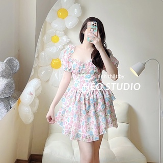 Đầm Voan Hoa Chiết Eo Cúp Ngực Hèo Studio (Ảnh Thật + Video)