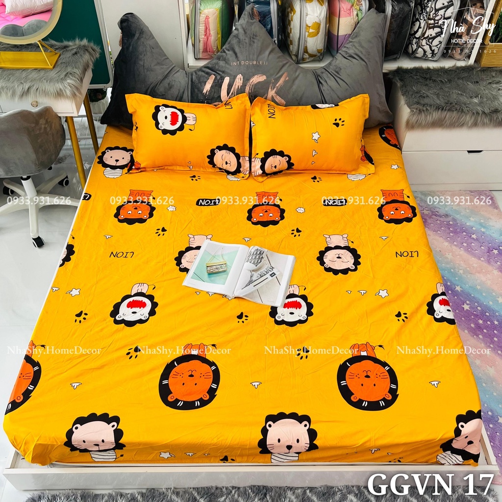 Bộ Ga Giuờng Cotton Poly 3 Món Chất Cotton Poly Hàng Việt Nam Sản Xuất - Set Ga + 2 Vỏ Gối Nằm