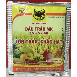 Phân bón lá Đầu Trâu MK 15-5-40 cho cây ăn trái, rau củ quả 10g