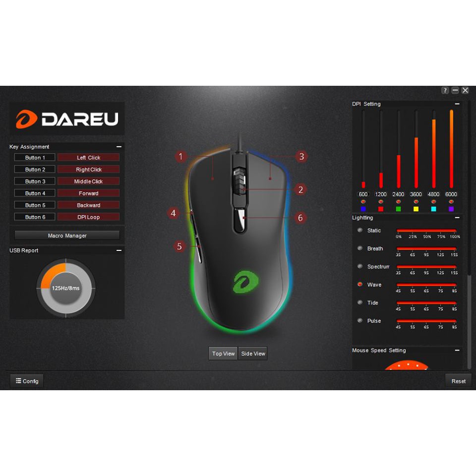 Chuột Gaming DAREU EM908 QUEEN PINK/ WHITE/ BLACK (LED RGB, BRAVO sensor) BH 2 năm