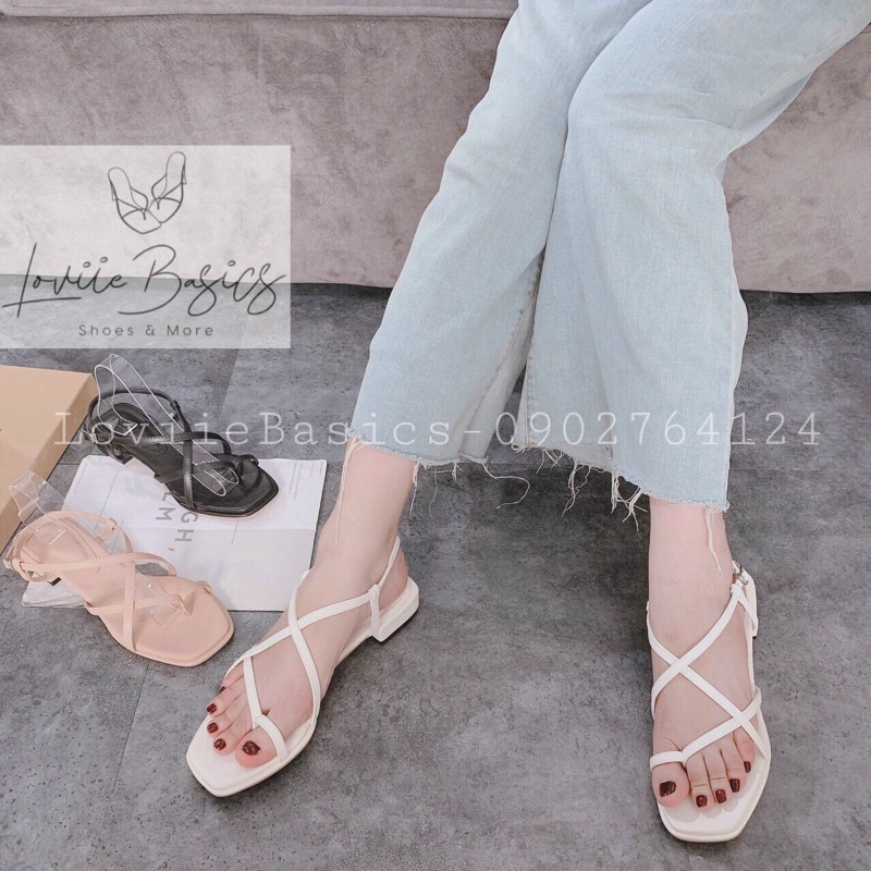 GIÀY SANDAL NỮ LOVIIEBASICS - SANDAL QUAI MẢNH XỎ NGÓN - SANDAL XỎ NGÓN NỮ ĐẾ BỆT S200612