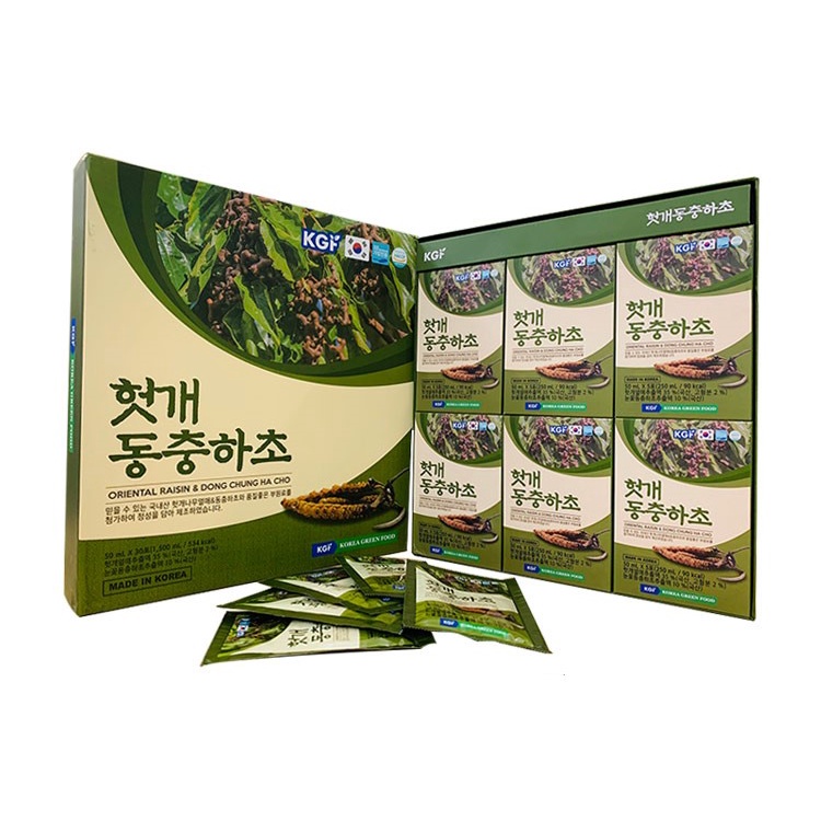 Nước Hồng Sâm Mát Gan Đông Trùng Hạ Thảo KGF Hàn Quốc Hộp 50ml X 30 Gói