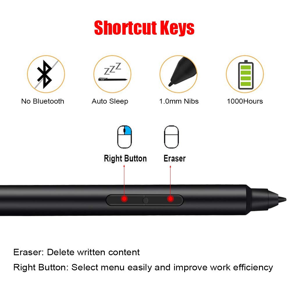 Bút cảm ứng microsoft Surface stylus Pen 4096 mức độ áp lực  cho Microsoft Surface Pro X Pro 7 Pro 6 Pro 5 Pro 4 Pro 3 Surface Laptop 3 2 1 Surface Book 1 Book 2 Surface Go Go2 để viết, vẽ có độ trung thực cao