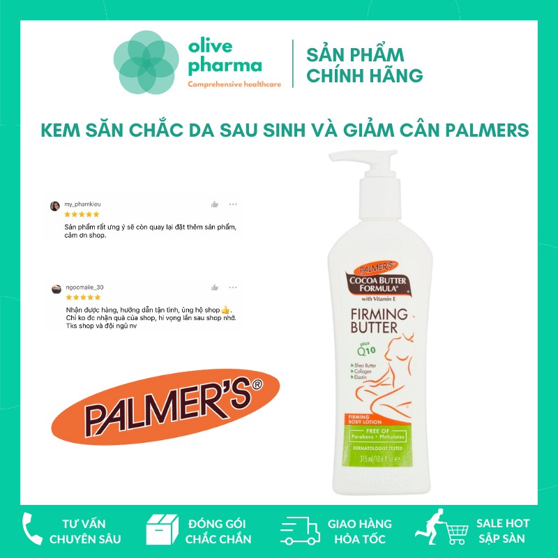 Kem làm săn chắc da Palmers SAU SINH hoặc GIẢM CÂN Firming Butter với Q10 và Vitamin E 315ML