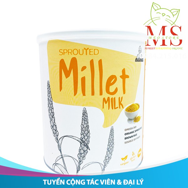 [Sản phẩm hữu cơ] Sữa thực vật hữu cơ vị gạo Millet hộp 700g - thuần Organic - Nhập khẩu độc quyền Malaysia