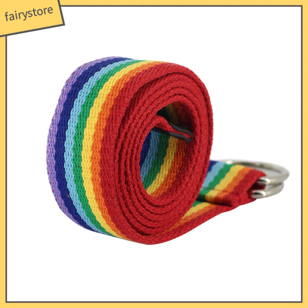 Thắt Lưng Vải Sọc Màu Cầu Vồng 130cm