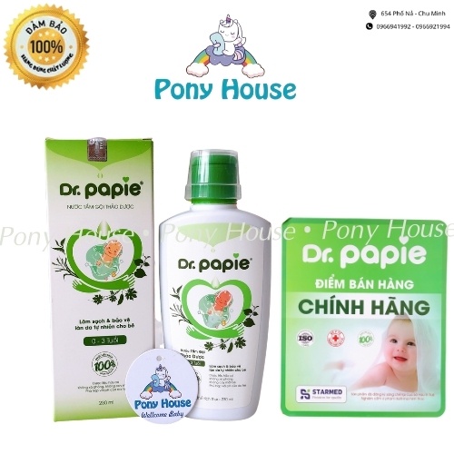 Nước Tắm Thảo Dược Dr.Papie Cho Bé Giúp Ngăn Ngừa Và Giảm Các Vấn Đề Về Da 250ml