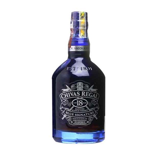 Vỏ chai rượu ngoại thủy tinh decor trang trí chivas 18 BLUE 700ml xuất xứ scotland