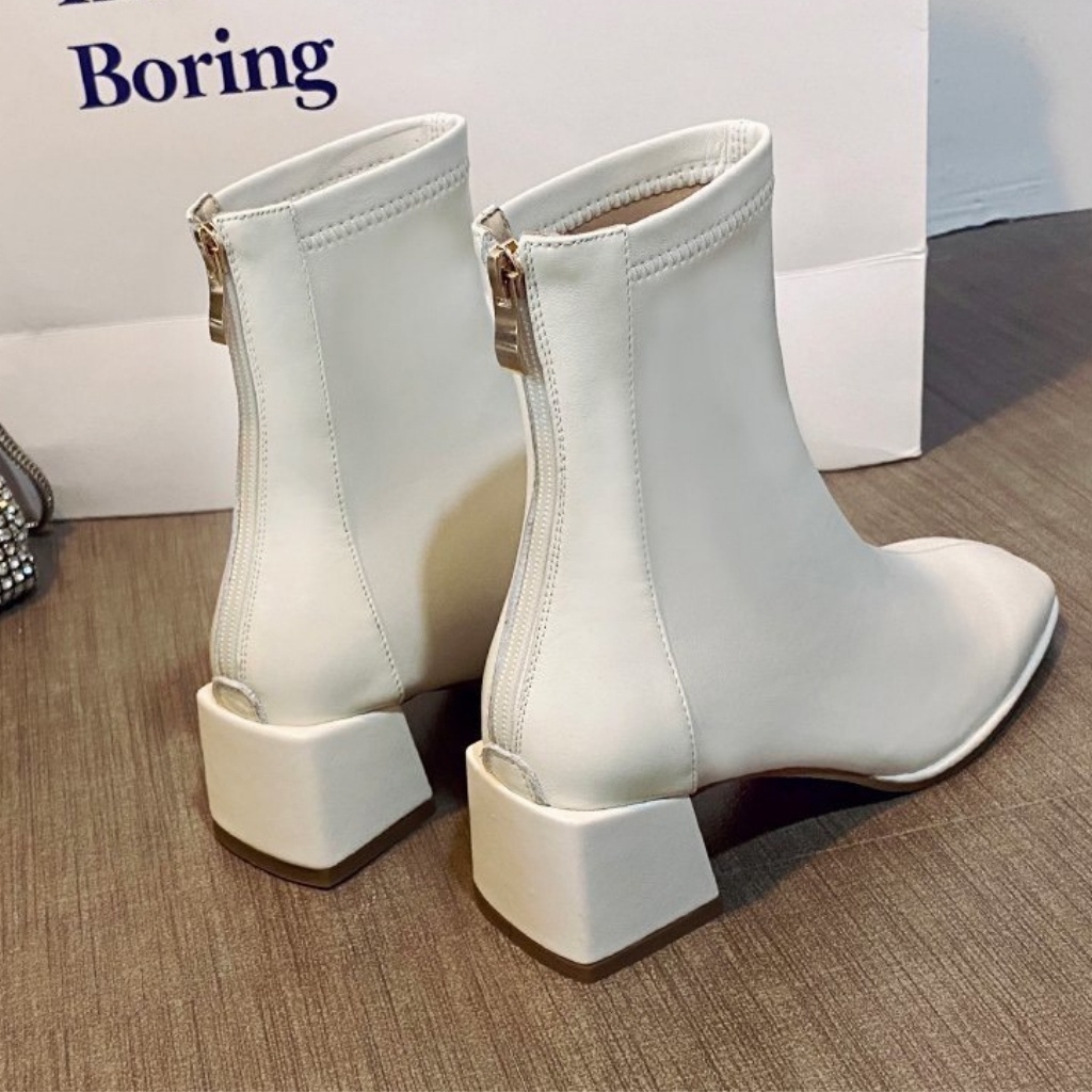 Giày boot da mềm nữ cổ cao khoá sau 5 phân cao cấp - BCC002 | BigBuy360 - bigbuy360.vn