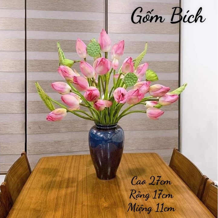 Bình Hoa Lọ Sứ Men Kính Cắm Sen Ly Loa Kèn - Gốm Sứ Bát Tràng - Bình Hoa Đẹp