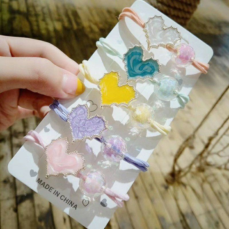 Day chun cột buộc tóc trái tim pha lê