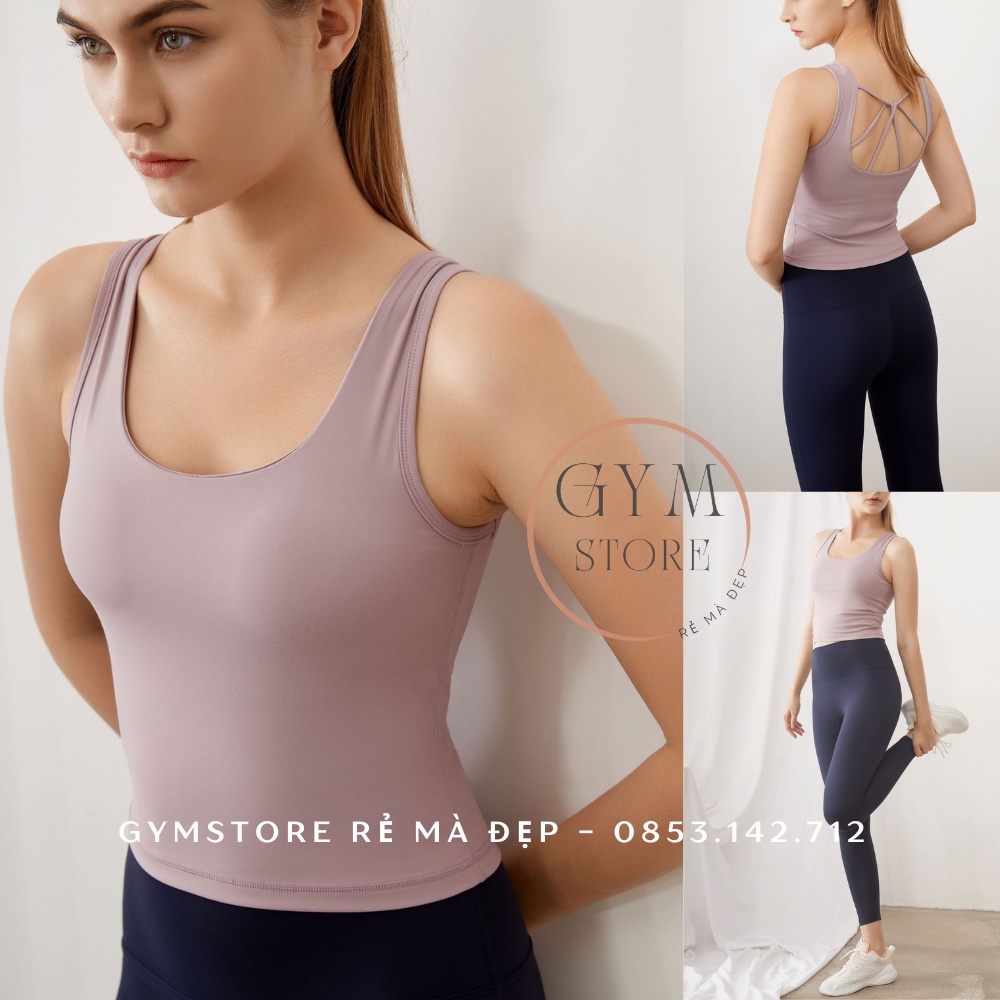Áo Bra Dây Chéo Có Mút Tập YOGA Nữ ❤️𝐇𝐀̀𝐍𝐆 𝐗𝐈̣𝐍❤️ Áo Lót Thun poly Thoáng Mồ Hôi Co Giãn Tốt 𝐆𝐘𝐌𝐒𝐓𝐎𝐑𝐄 701