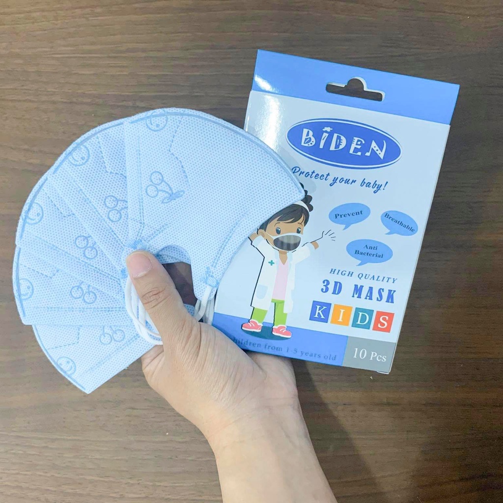 Khẩu trang 3D cho bé (Hộp 10 cái)