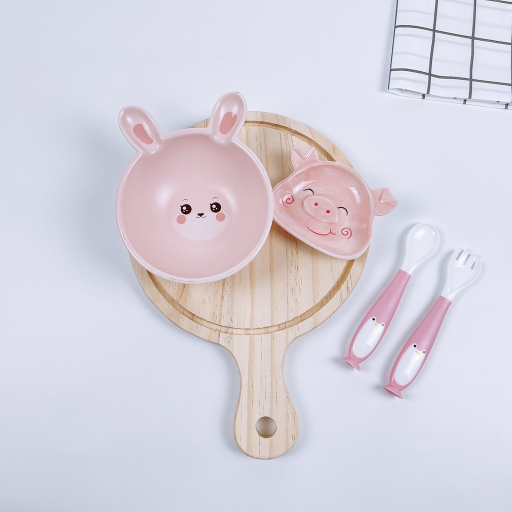 Khay gỗ đựng đồ ăn dặm,bát ăn dặm cho bé dễ thương,tiện dụng,an toàn Goodbabyvn