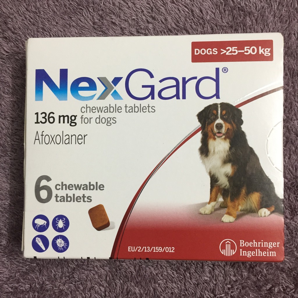 Viên nhai NexGard loại bỏ ve, rận, bọ chét, ghẻ, nấm cho chó