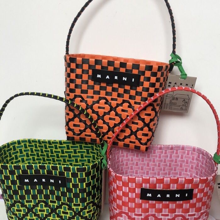 Giỏ Đan Tay Hình Trụ Vuông Nhỏ Phong Cách Mới Đựng Rau Củ Quả Đi Biển / Mua Sắm