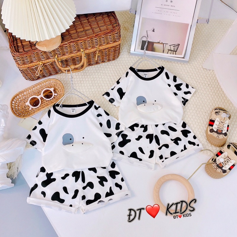 Bộ ngắn tay quần ngắn bé trai bé gái ❤️ freeship ❤️ đồ bộ dễ thương cho bé chất cotton, bộ bò sữa cho bé