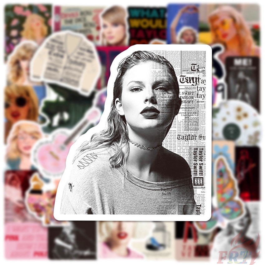 Set 50 miếng dán hình nữ ca sĩ nổi tiếng Taylor Swift dùng trang trí thủ công