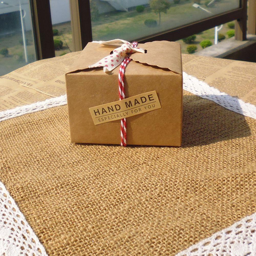 Bộ 120 Nhãn Dán Dài Bằng Giấy Kraft Trang Trí Gói Bánh Kem