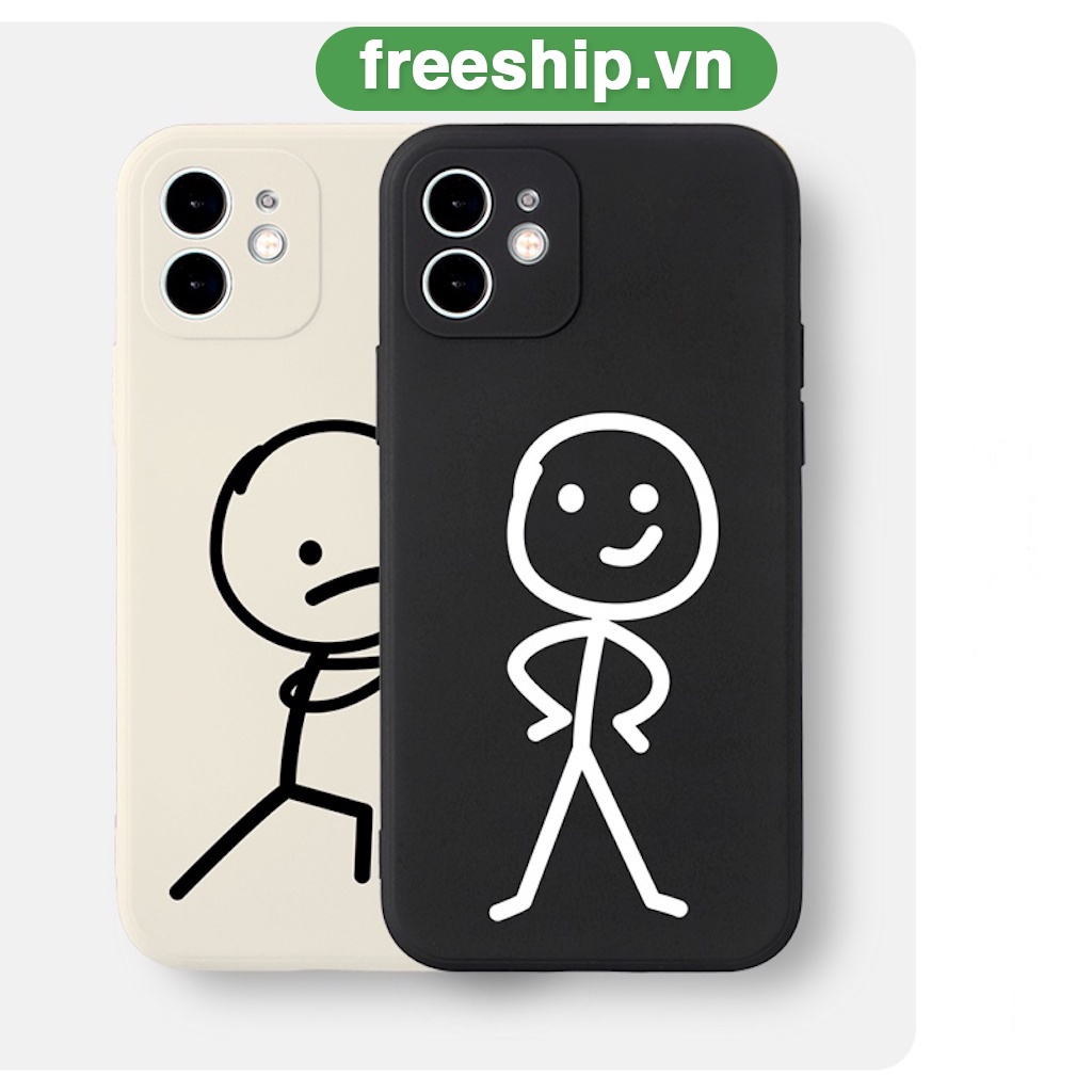 Ốp lưng mềm viền vuông kute cặp đôi dễ thương đẹp cho iPhone 13 12 11 Pro Max SE 2020 X XR XS ip 8 7 6 6S Plus E16