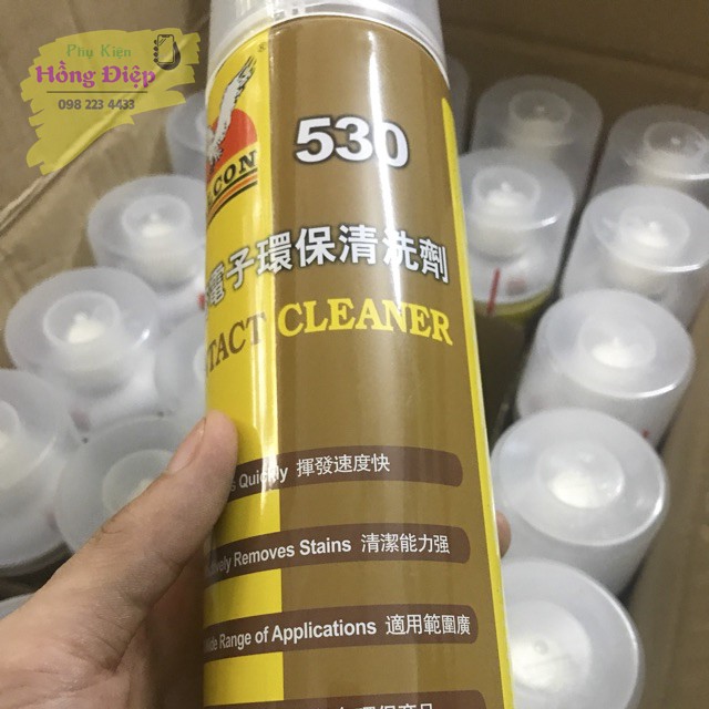 Chai Xịt Tẩy Keo Falcon 530 (550ml) Và Khăn Lau Màn Hình Cleanroom