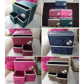 Tủ vải mini 2 tầng 3 ngăn đa năng
