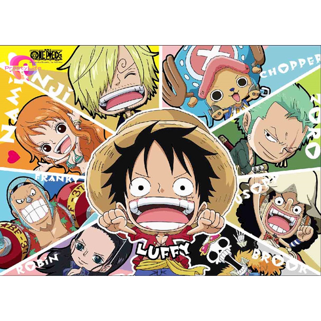 Bộ tranh đính đá 5D họa tiết hoạt hình One Piece Luffy dễ thương DIY 30x30CM/40x30CM