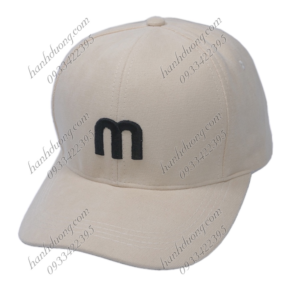 Mũ lưỡi trai M nón kết nhung thêu chữ M phong cách UIzzang form unisex nam nữ thời trang