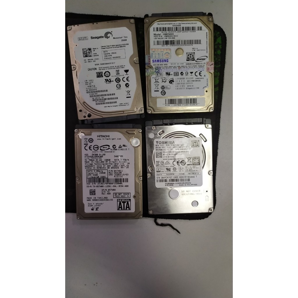 Ổ cứng HDD laptop bóc máy các loại 80GB, 160GB, 250GB, 320GB, 500GB hàng đẹp sức khoẻ good 100%