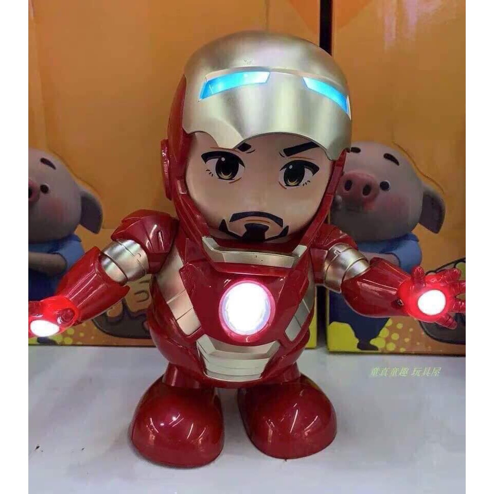 Đồ chơi rô bốt Iron man nhảy múa hàng loại 1 mở được mặt nạ