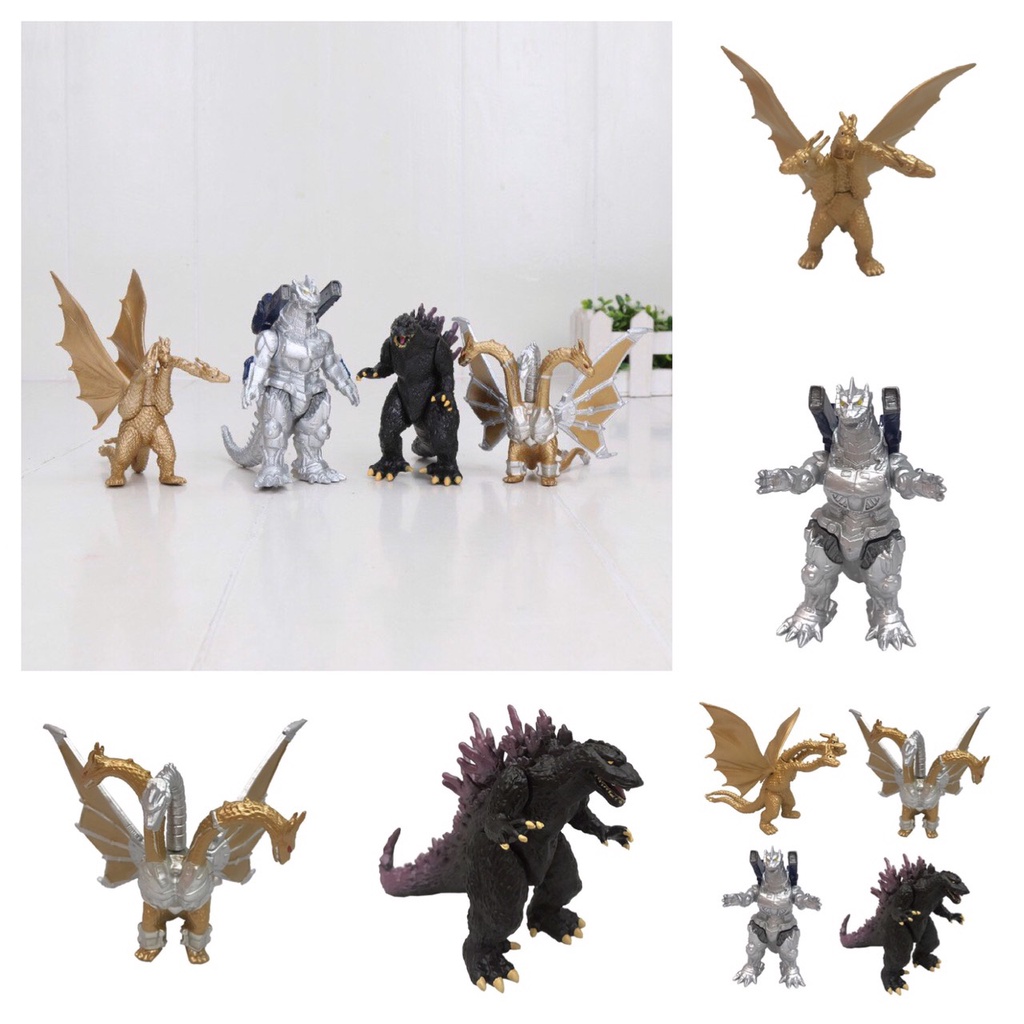 Combo 04 Mô Hình Quái Vật Khủng Long Godzilla Đấu Với Ghidorah Rồng 3 Đầu