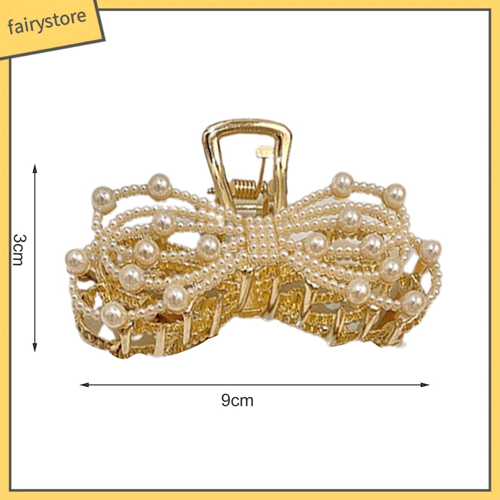 Kẹp Tóc Nơ Đính Ngọc Trai Giả Phong Cách Hàn Quốc Dành Cho Nữ